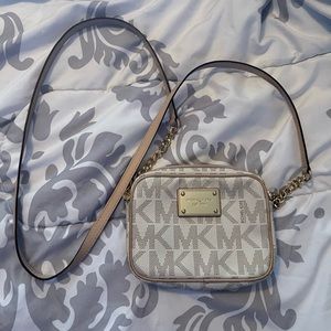 GUC SMALL MK XBODY BAG, CANVAS COATED LEATHER